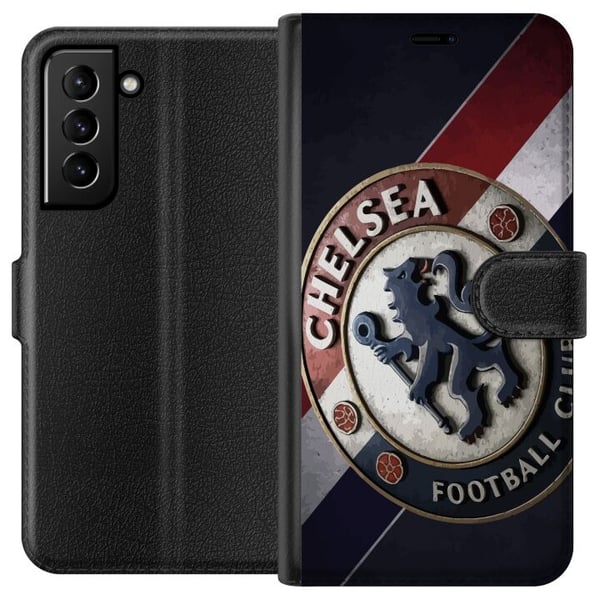 Kompatibelt Lommeboketui til Samsung Galaxy S21+ 5G Chelsea FC-emblem i 3D-stil med blå, hvite og røde detaljer som gir et kraftfullt, elegant sports Kompatibelt Lommeboketui til Samsung Galaxy S21+ 5G Chelsea FC-emblem i 3D-stil med blå, hvite og røde detaljer som gir et kraftfullt, elegant sports