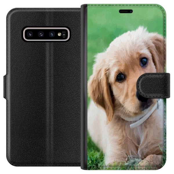 Kompatibel Tegnebogsetui til Samsung Galaxy S10+ Hund
