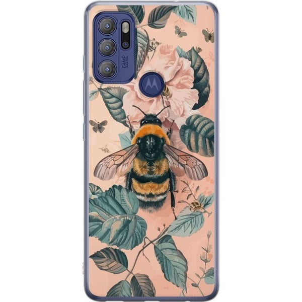 Kompatibel Mobilcover til Motorola Moto G60S Humle på blomst i pastelfarver, smukt naturinspireret design, der formidler ro, energi og harmoni
