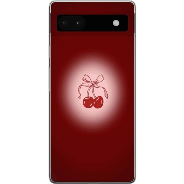 Yhteensopiva Puhelinkuori Google Pixel 6a Cherry Bow -kirsikkadesign rusettikoristeella romanttisessa retrotyylissä, punainen väri ja vintagehenkisyy