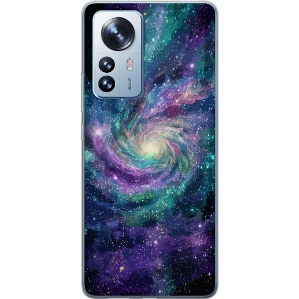 Kompatibel Mobilcover til Xiaomi 12 Pro Farvestrålende spiralgalakse i rummet med stjerner tåger og kosmisk lys