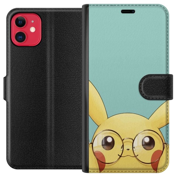 Kompatibel Tegnebogsetui til Apple iPhone 11 Pikachu briller Kompatibel Tegnebogsetui til Apple iPhone 11 Pikachu briller