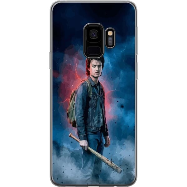 Kompatibel Mobilcover til Samsung Galaxy S9 Stranger Things-portræt med baseballbat, lyn og dramatisk baggrund