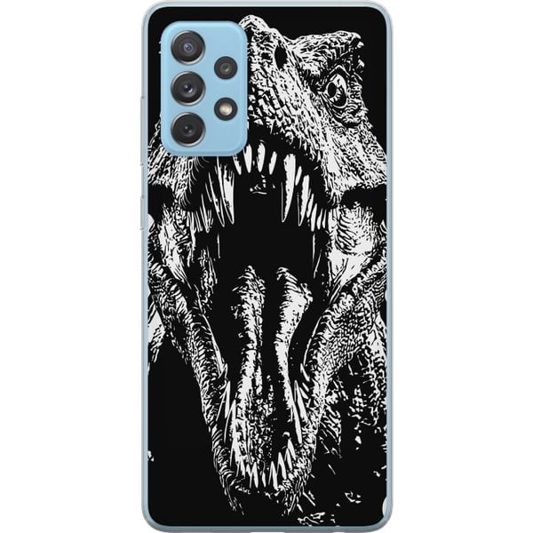Kompatibelt Mobildeksel til Samsung Galaxy A52 5G T-Rex brøl dinosaur episk svart-hvitt forhistorisk beist voldsomt brøl monster kunst illustrasjon p Kompatibelt Mobildeksel til Samsung Galaxy A52 5G T-Rex brøl dinosaur episk svart-hvitt forhistorisk beist voldsomt brøl monster kunst illustrasjon p