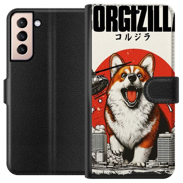Kompatibelt Lommeboketui til Samsung Galaxy S21 Corgizilla