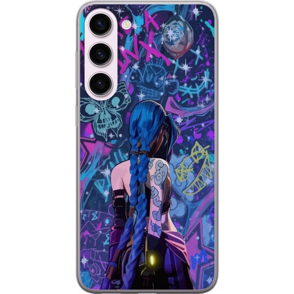 Kompatibel Mobilcover til Samsung Galaxy S23+ Farverig graffitiillustration med blåhåret karakter i urban neonstil og kreativ energi Kompatibel Mobilcover til Samsung Galaxy S23+ Farverig graffitiillustration med blåhåret karakter i urban neonstil og kreativ energi