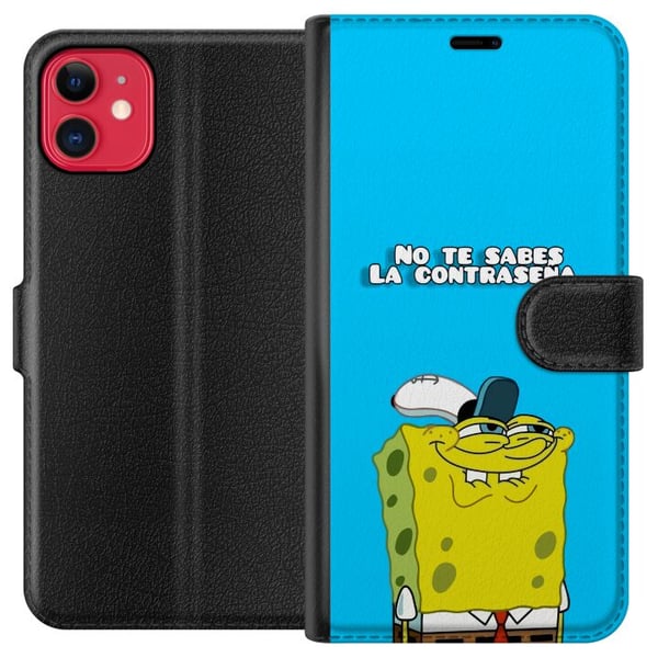 Kompatibel Tegnebogsetui til Apple iPhone 11 SvampeBob Firkant Kompatibel Tegnebogsetui til Apple iPhone 11 SvampeBob Firkant