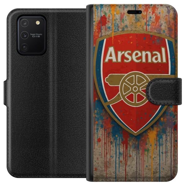Kompatibelt Lommeboketui til Samsung Galaxy S10 Lite Arsenal-kunstmotiv i rødt og hvitt med fargesprut, perfekt for fotballfans som elsker kunst og s Kompatibelt Lommeboketui til Samsung Galaxy S10 Lite Arsenal-kunstmotiv i rødt og hvitt med fargesprut, perfekt for fotballfans som elsker kunst og s