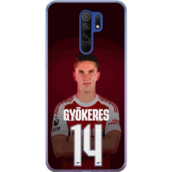 Kompatibel Mobilcover til Xiaomi Redmi 9 Viktor Gyökeres Arsenal 14 Fodboldinspireret design med Gyökeres i rød kamptrøje nummer 14