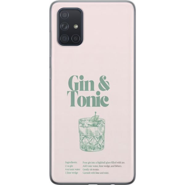 Kompatibelt Mobildeksel til Samsung Galaxy A71 Gin og tonic i stilren retroillustrasjon Kompatibelt Mobildeksel til Samsung Galaxy A71 Gin og tonic i stilren retroillustrasjon