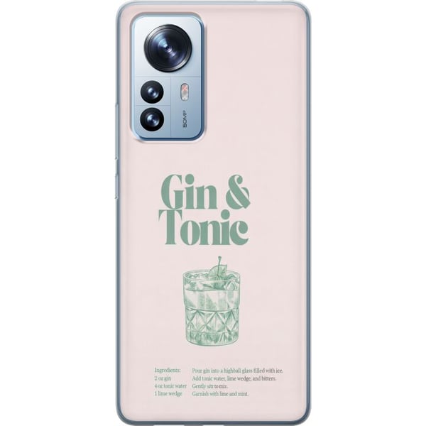Yhteensopiva Puhelinkuori Xiaomi 12 Pro Gin ja tonic tyylikkäässä retrokuvituksessa