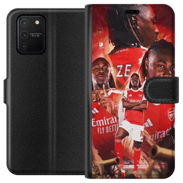 Kompatibelt Lommeboketui til Samsung Galaxy S10 Lite Arsenal-kollasjdesign – Eberechi Eze i rød trøye, flere illustrasjoner Kompatibelt Lommeboketui til Samsung Galaxy S10 Lite Arsenal-kollasjdesign – Eberechi Eze i rød trøye, flere illustrasjoner