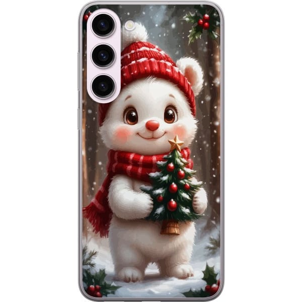 Kompatibel Mobilcover til Samsung Galaxy S23+ Julebjørn rød hue sød bjørn lille gran kawaii hyggelig vinter skov festlig jul kunstplakat Kompatibel Mobilcover til Samsung Galaxy S23+ Julebjørn rød hue sød bjørn lille gran kawaii hyggelig vinter skov festlig jul kunstplakat