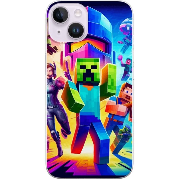 Kompatibel Mobilcover til Apple iPhone 14 Fortnite vs Minecraft Kompatibel Mobilcover til Apple iPhone 14 Fortnite vs Minecraft