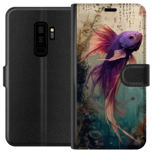 Kompatibelt Plånboksfodral till Samsung Galaxy S9+ Asian Koi Fish Japanese Aquarium
