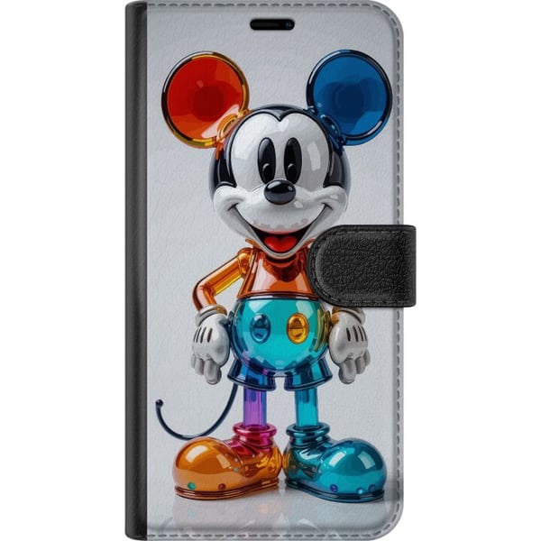 Kompatibelt Plånboksfodral till Samsung Galaxy A32 5G Färgglad Mickey figur futuristisk chrome glossy Disney pop art modern vibrant character motiv p