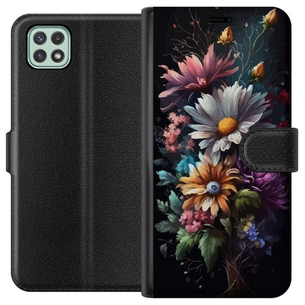 Kompatibel Tegnebogsetui til Samsung Galaxy A22 5G Blomster