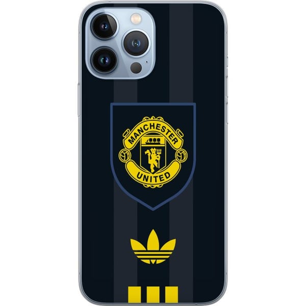 Kompatibelt Mobildeksel til Apple iPhone 13 Pro Max Manchester United plakat Adidas våpenskjold fotballklubb Premier League logo gul svart retro desi