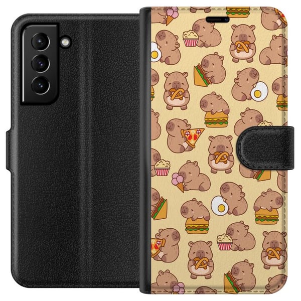 Kompatibelt Lommeboketui til Samsung Galaxy S21+ 5G Kawaii capybara mobildeksel med flere søte figurer Kompatibelt Lommeboketui til Samsung Galaxy S21+ 5G Kawaii capybara mobildeksel med flere søte figurer