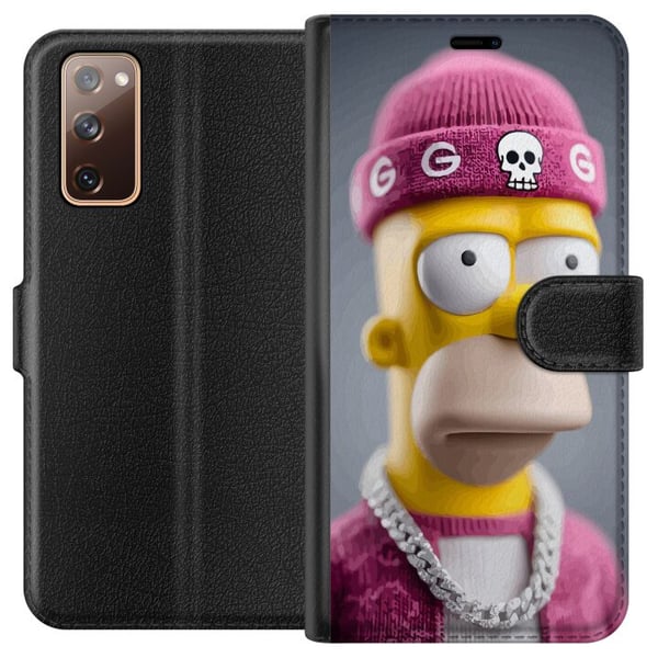 Yhteensopiva Lompakkokotelo Samsung Galaxy S20 FE Homer Simpsonin inspiroima hahmo, jolla on vaaleanpunainen pipo, ketju ja katutyyli – täydellinen S