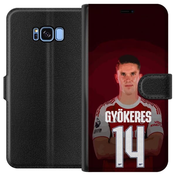 Kompatibelt Plånboksfodral till Samsung Galaxy S8 Viktor Gyökeres Arsenal 14 Fotbollsinspirerad design med Gyökeres i röd matchtröja nummer 14