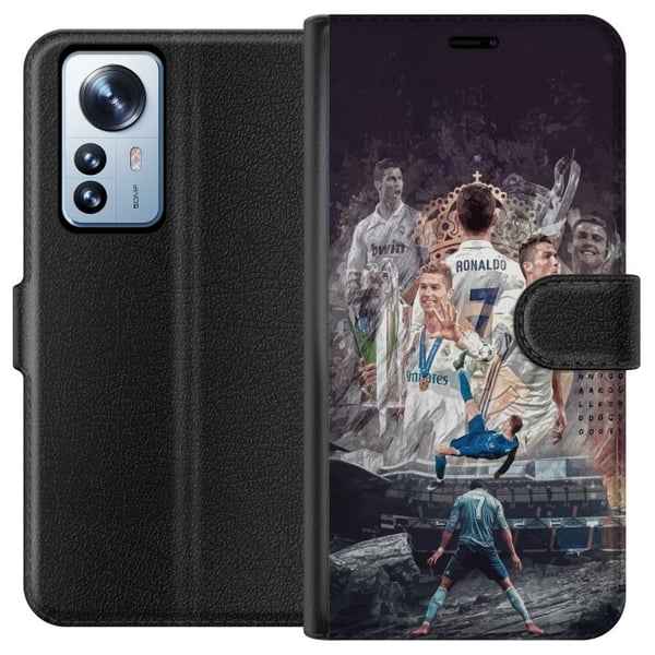 Yhteensopiva Lompakkokotelo Xiaomi 12 Pro Cristiano Ronaldo Al-Nassr Portugali ikoninen maalintekokone ja maailmanlaajuinen supertähti, jolla on hist