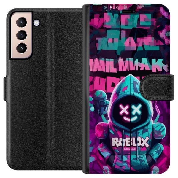 Kompatibelt Lommeboketui til Samsung Galaxy S21 Neon Gamer kult spillmotiv med hette, neonlys og futuristisk gamingstil Kompatibelt Lommeboketui til Samsung Galaxy S21 Neon Gamer kult spillmotiv med hette, neonlys og futuristisk gamingstil