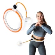 HHM21 HULA HOP valkoinen ja oranssi magneetilla, TPE-nystyillä ja painolla ja laskurilla HMS