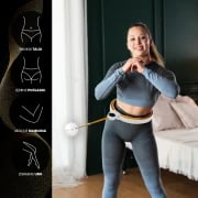 HHM21 HULA HOP valkoinen ja oranssi magneetilla, TPE-nystyillä ja painolla ja laskurilla HMS