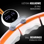 HHM21 HULA HOP valkoinen ja oranssi magneetilla, TPE-nystyillä ja painolla ja laskurilla HMS