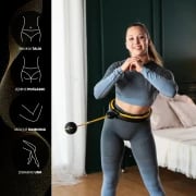 HHM21 HULA HOP musta/keltainen magneeteilla, TPE-nystyillä ja painolla ja HMS-laskuri