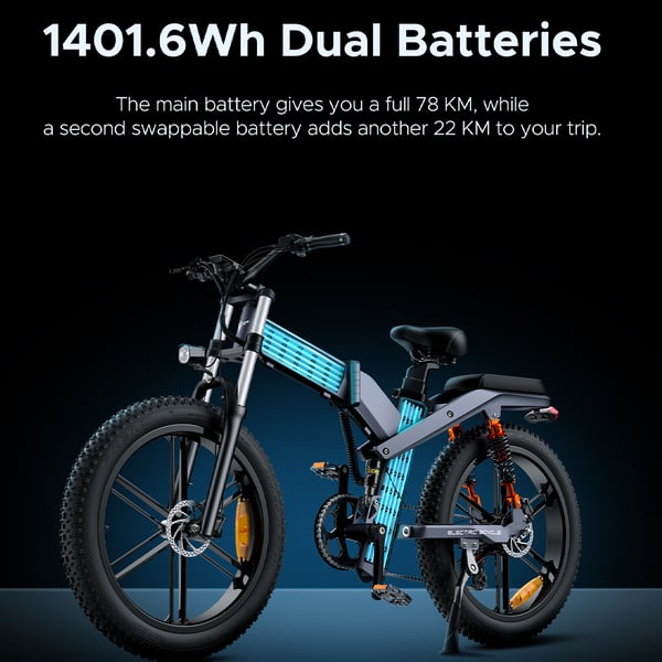 ENGWE X26 E-Cykel – 1000W Fatbike & Dobbelt Batteri