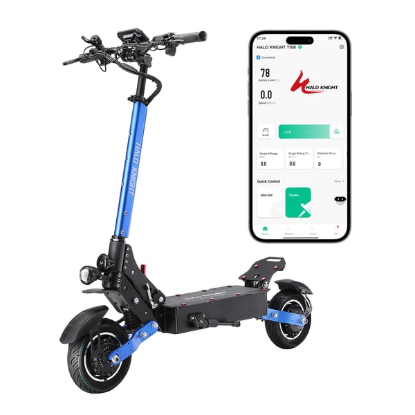 El-løbehjul Halo Knight T108 - Motor 52V 2000W, Dobbeltmotor, 28,8Ah Batteri