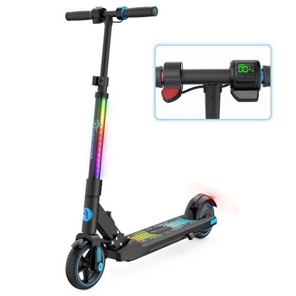 El-scooter för barn som present EVERCROSS ev06C Blå, justerbar hastighet och höjd, 150W, flerfärgade LED-lampor, 6-12 år