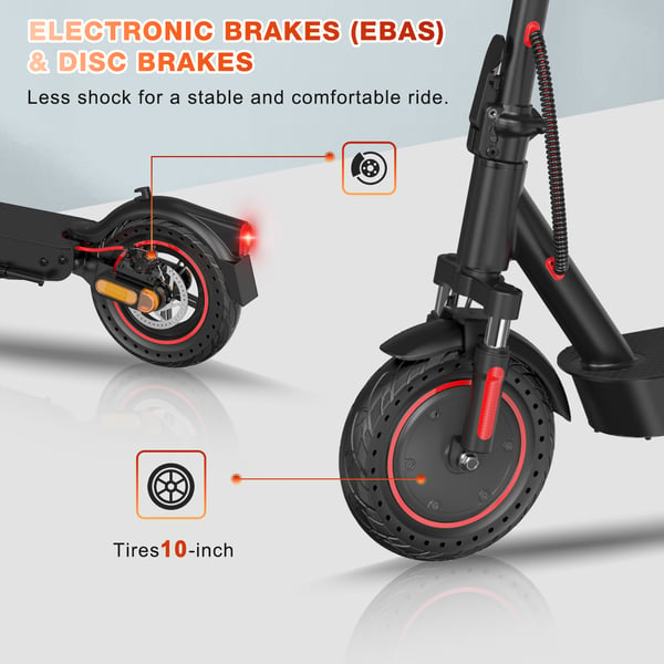 El-scooter för vuxna EVERCROSS TECH 10" Scooter 500W 25KM/H Bluetooth APP kontroll Mobilitetsgåva Svart