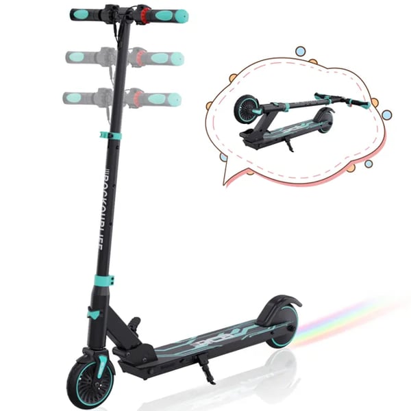RCB R15 Elektrisk sammenklappelig scooter til børn Kun 7,55 kg Højdejusterbar Gave til børn og unge Blå