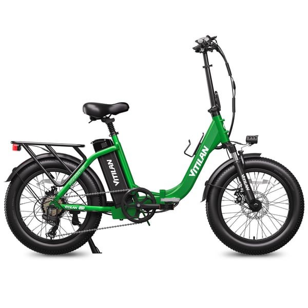 VITILAN U3 Foldbar Elcykel med 20\" Fede Dæk, Grøn