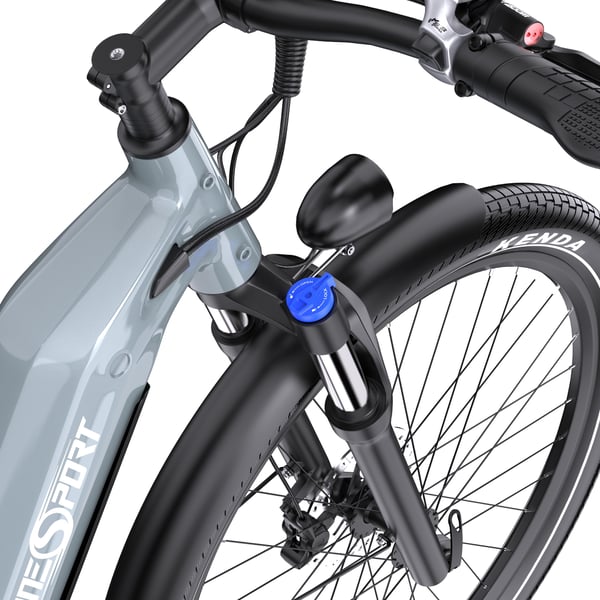 Elcykel för stad OneSport OT05, 27.5", support app, Grå