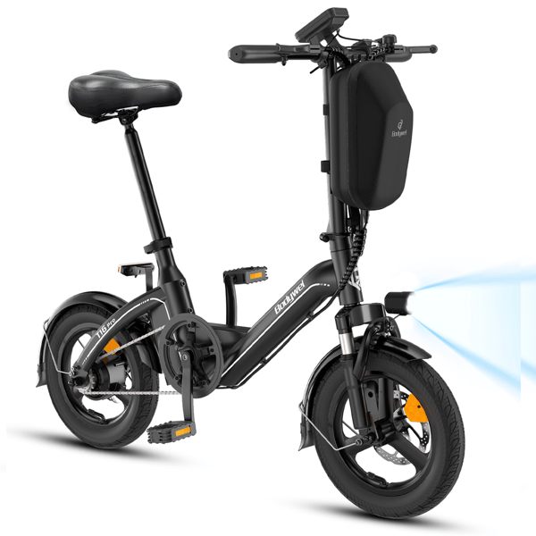 Mini sammenklappelig elcykel Bodywel T16 Pro, 14\", 250W 36V 10.4 Ah, Til pendling, Sort