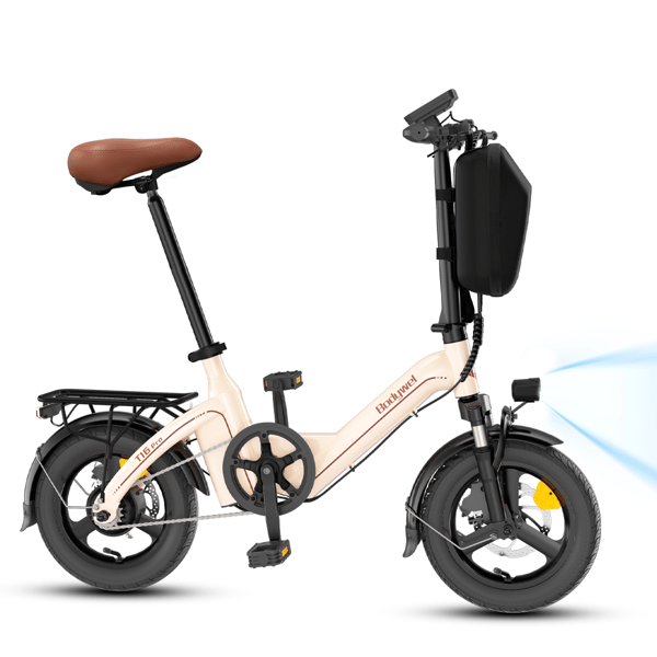 Mini Elcykel Bodywel T16 Pro, 14\" Foldbar, 36V 10.4 Ah, Beige
