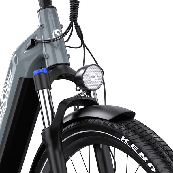 Elcykel för stad OneSport OT05, 27.5", support app, Grå