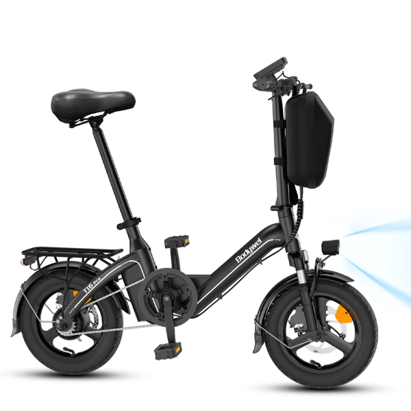Mini elcykel Bodywel T16 Pro, 14\" hopfällbar, 36V 10.4 Ah, svart