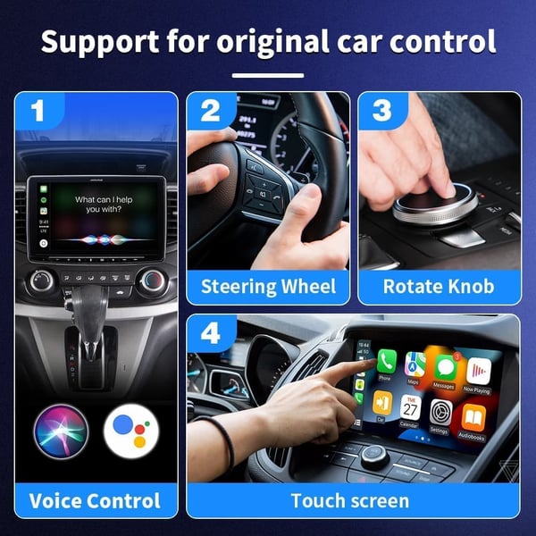 Mini langaton CarPlay & Android Auto -adapteri iPhonelle & Androidille – Autoille, joissa on CarPlay/Android Auto