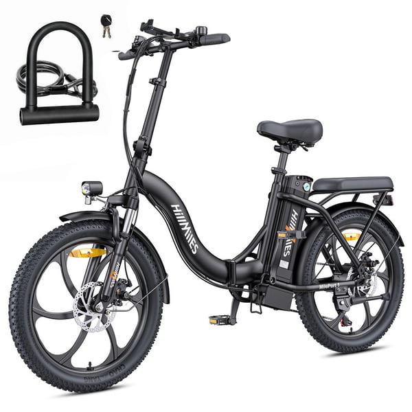 HillMiles MilePort 1 20" fatbike E-bike, 250W moottori, 36V 13Ah akku, 25 km/h, jopa 100 km toimintasäde, täydellinen kaupunkimatkoihin