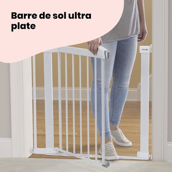 SÄKERHET 1ST Flat Step Barrier Metal Barnesäkerhetsbarriär - vit