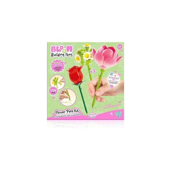 Canal Toys - BLOOM - Bygg-din-egen-blompenna - 3-pack - Ros, Lotus och Prästkrage - Glitter och doftande bläck - BLM 002