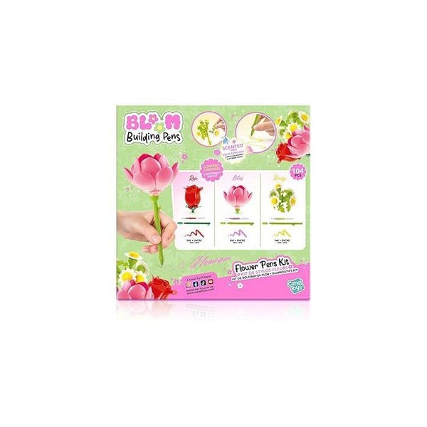 Canal Toys - BLOOM - Bygg-din-egen-blompenna - 3-pack - Ros, Lotus och Prästkrage - Glitter och doftande bläck - BLM 002