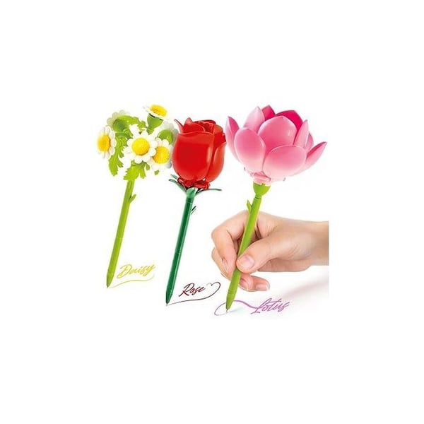 Canal Toys - BLOOM - Bygg-din-egen-blompenna - 3-pack - Ros, Lotus och Prästkrage - Glitter och doftande bläck - BLM 002