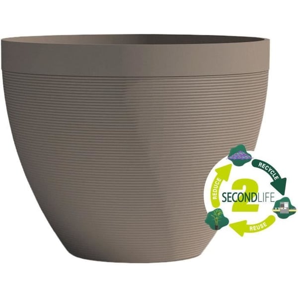 Blomkruka - GARDEN ID - Green Care Impact Taupe - 30 x 26 cm - 10 års garanti - 100 % återvunnen - UV/gelbeständig