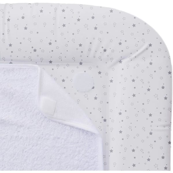 DOMIVA vaihtuva matto PVC + 2 irrotettavaa sienet - valkoinen t�htitulostuksella